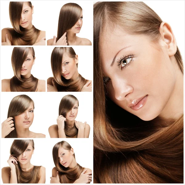 Fashion hairstyle collage — Stock Photo, Image