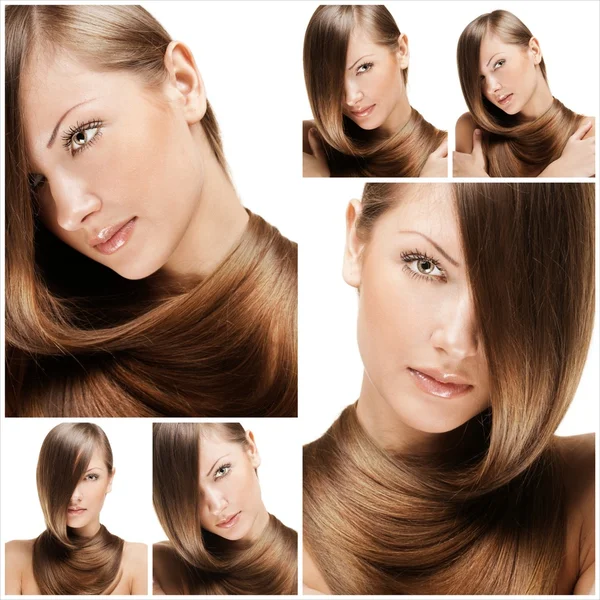 Fashion hairstyle collage — Stock Photo, Image