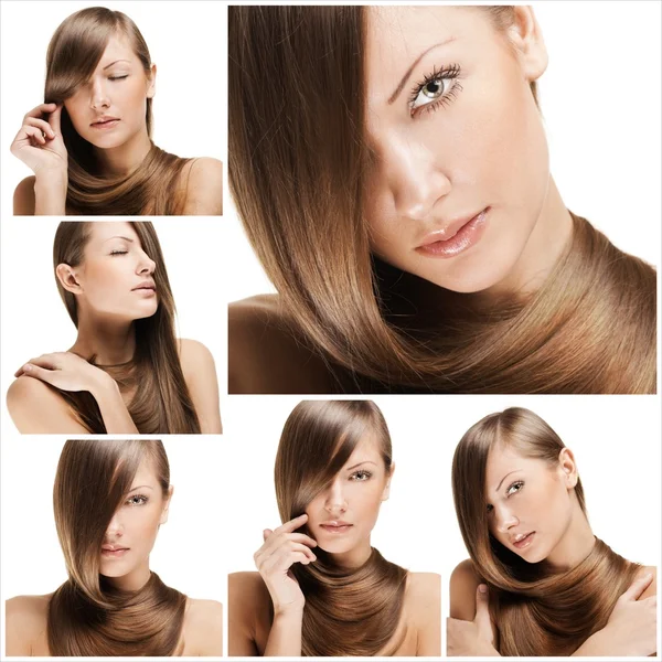 Fashion hairstyle collage — Stock Photo, Image