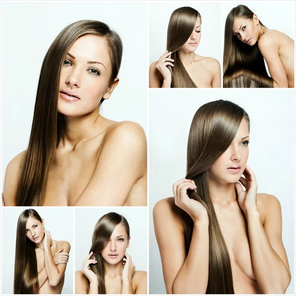 Fashion hairstyle collage — Stock Photo, Image