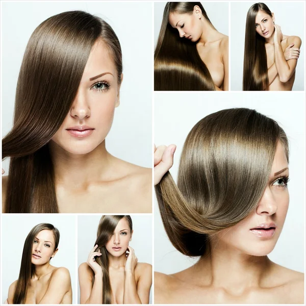 Fashion hairstyle collage — Stock Photo, Image