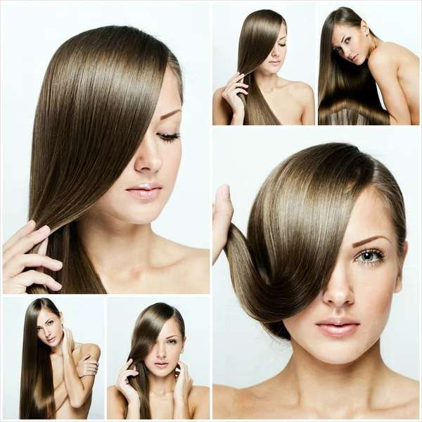 Fashion hairstyle collage — Stock Photo, Image