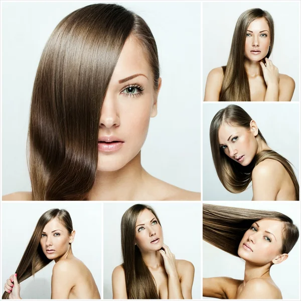 Frisuren-Collage — Stockfoto