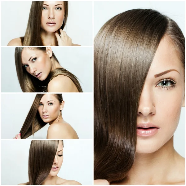 Fashion hairstyle collage — Stock Photo, Image