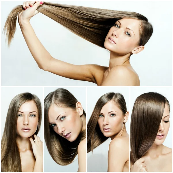 Fashion hairstyle collage — Stock Photo, Image