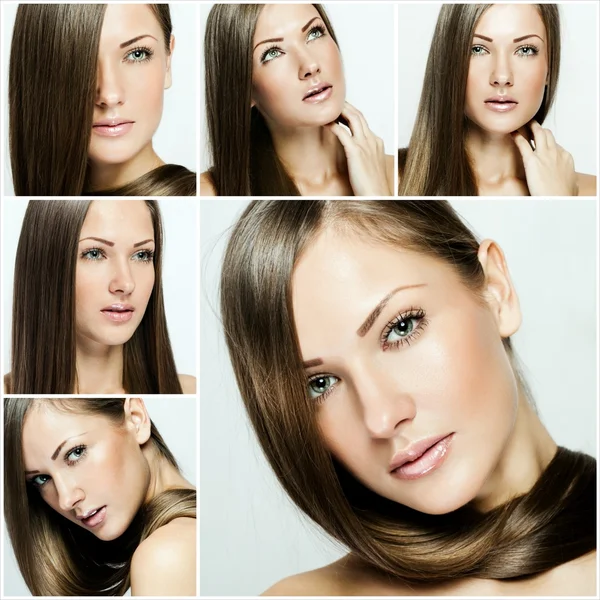 Fashion hairstyle collage — Stock Photo, Image