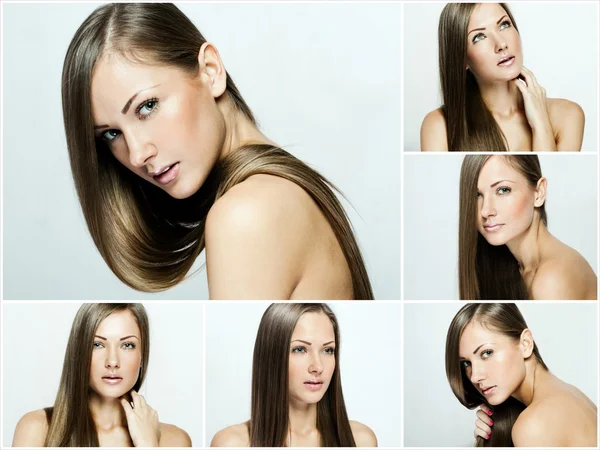Mode frisyr collage — Stockfoto
