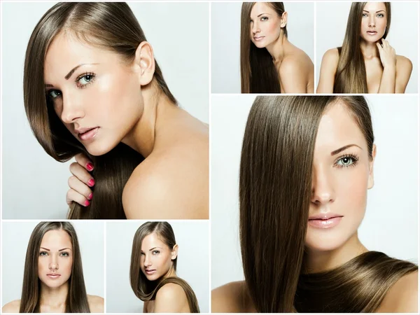 Fashion hairstyle collage — Stock Photo, Image