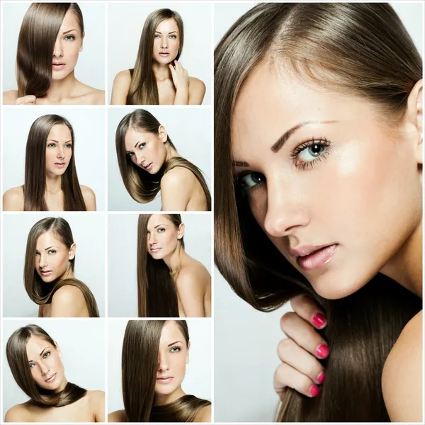 Peinado de moda collage —  Fotos de Stock