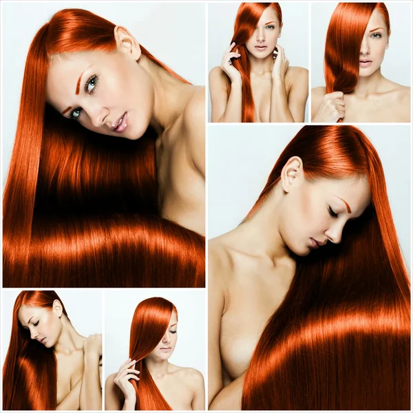 Fashion hairstyle collage — Stock Photo, Image