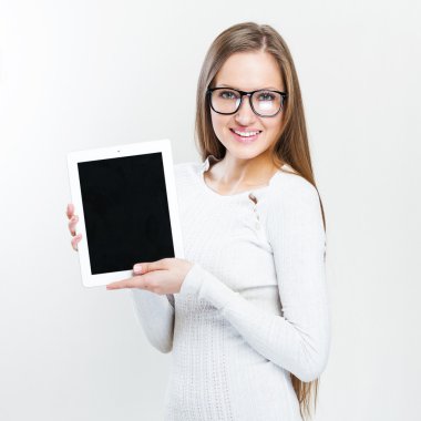 kadın holding tablet