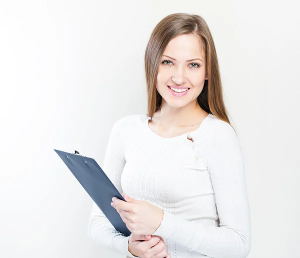 Mujer de negocios con carpeta — Foto de Stock