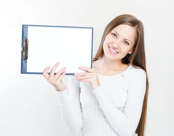 Mujer de negocios con carpeta — Foto de Stock