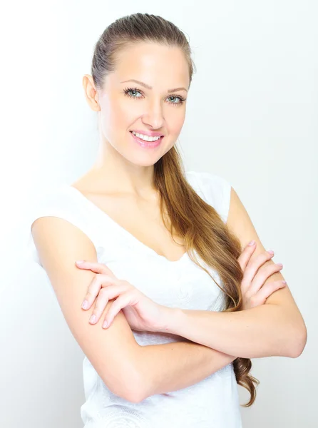 Jovem estilo casual mulher retrato — Fotografia de Stock