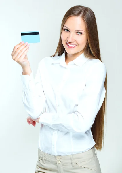 Mujer de negocios con tarjeta de crédito —  Fotos de Stock