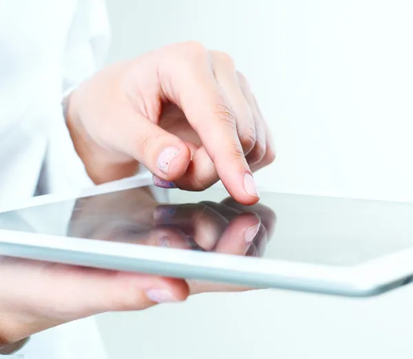 Female hands holding tablet pc — Stock Photo, Image