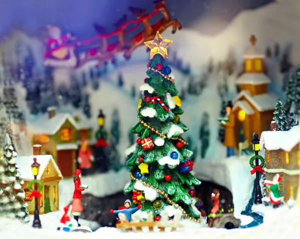 Toy christmas town — Stock Photo, Image