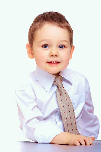 Retrato de niño de negocios seguro. niño de tres años —  Fotos de Stock