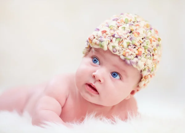 Cute newborn baby on white — Stock Photo, Image