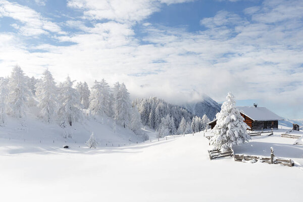 Winter in the Austrian Alps. Land Salzburg