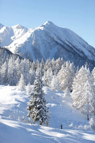 Inverno nelle Alpi austriache. Sfondo della natura — Foto Stock