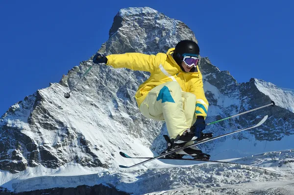 Trittbrettfahrer und Matterhorn — Stockfoto