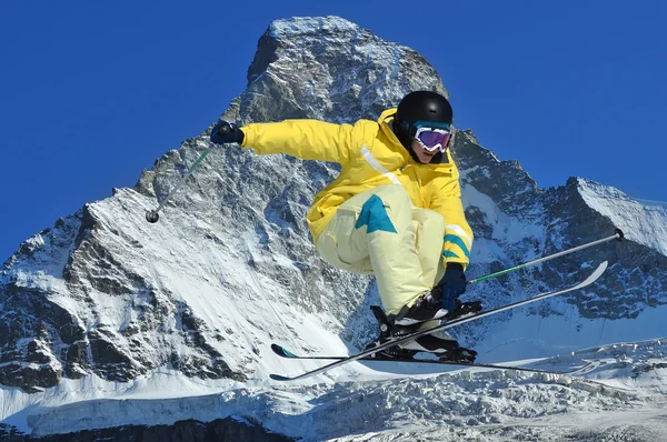 Trittbrettfahrer und Matterhorn — Stockfoto