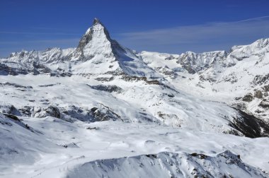 Matterhorn and skiing clipart