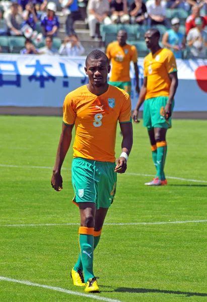 Elfenbenskysten og Japan fodboldkamp - Stock-foto
