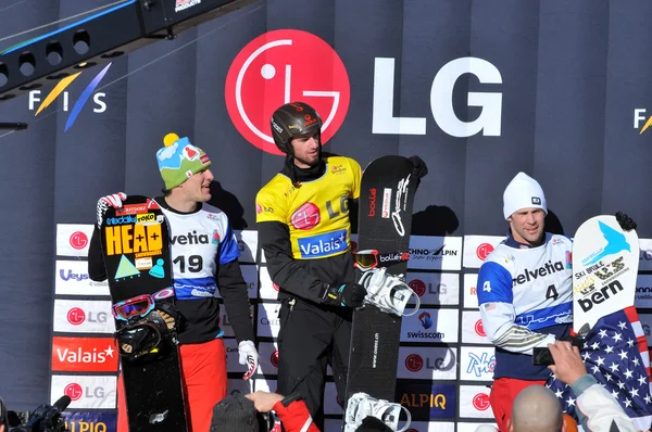 Campeones del Mundo - Pierre Vaultier, David Speiser, Nick Baumgartner . — Foto de Stock