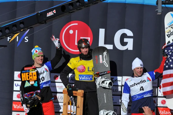 Campeones del Mundo - Pierre Vaultier, David Speiser, Nick Baumgartner . — Foto de Stock