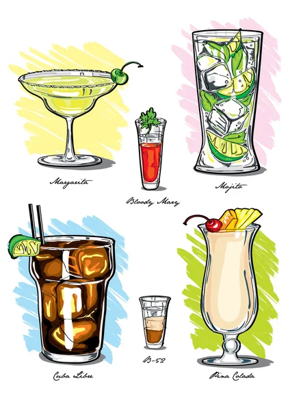 Cocktails — Stockvector