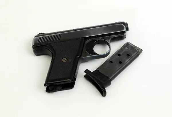 Old gas pistol with clip — Stock Photo, Image