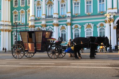 Coach at the Palace Square. St. Petersburg, Russia clipart