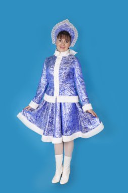 Snow Maiden on a blue background clipart