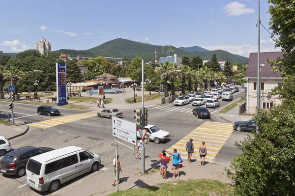 Crossroad Lazarev and Calarasi in Lazarevskoe, Sochi, Russia — Stock Photo, Image