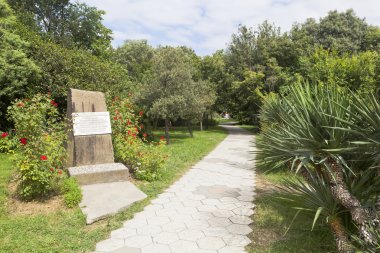 Walk of Memory for fellow soldiers who were killed during the Great Patriotic War Recreation park in Lazarevskoe, Sochi, Russia clipart