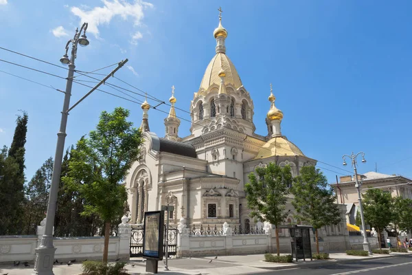 Bolshaya Morskaya Caddesindeki Sivastopol Kırım Daki Kutsal Bakire Meryem Kilisesi — Stok fotoğraf