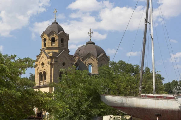 Jewpatoria Krim Juli 2021 Blick Auf Die Elias Kirche Vom — Stockfoto
