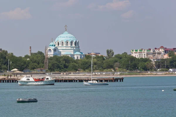 Evpatoria Crimea July 2021 View Sea Cathedral Nicholas Wonderworker City — Stock Photo, Image