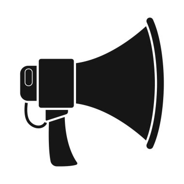 Megafon ve uyarı işaretinin vektör çizimi. Web ögesi megafon ve web için stok sembolü.