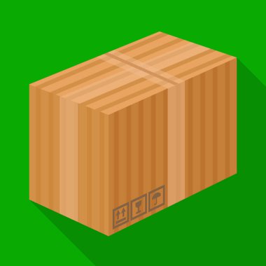 Kutu ve karton tabelanın vektör çizimi. Kutu ve kahverengi stok vektör illüstrasyonunun grafiği.