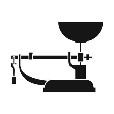 Ölçek ve denge logosunun vektör tasarımı. Ölçek ve ekipman stok vektör illüstrasyonunun web ögesi.