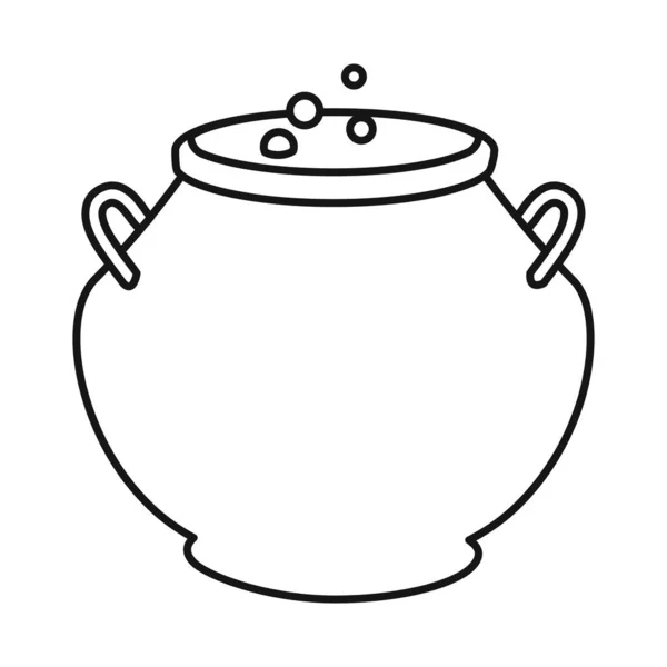 Diseño vectorial de caldero y signo de poción. Elemento web de caldero y caldera símbolo de stock para web. — Archivo Imágenes Vectoriales