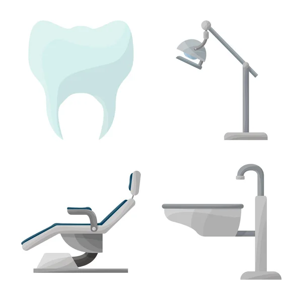 Векторная иллюстрация символа стоматологии и стоматологии. Набор векторных иллюстраций стоматологии и стоматолога. — стоковый вектор