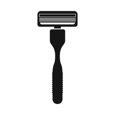 Ustura ve aletlerin temsili temsili siyah simge. Tıraş bıçağı ve jiletin izole edilmiş simgesi web tasarımı için.