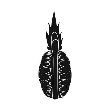 Ananas ve dilimlenmiş sembol izole edilmiş. Ağ için ananas ve vitamin depolama sembolü web ögesi.