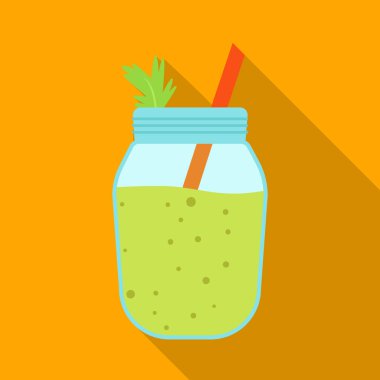 Smoothie ve kereviz ikonunun izole edilmiş bir nesnesi. Meyve suyu ve meyve suyu stoku temsili grafiği.