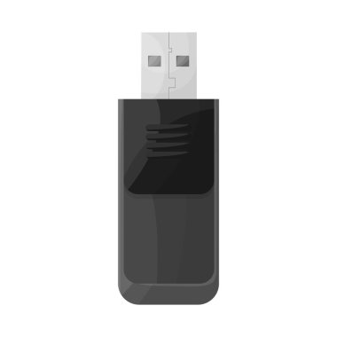 USB ve hafıza logosunun izole edilmiş bir nesnesi. usb ve disk stok vektör illüstrasyonunun grafiği.