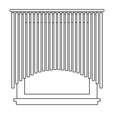 Pencere kör vektör çizgisi simgesi. Beyaz arka planda vektör illüstrasyon jaluzisi. Pencere körlüğünün izole edilmiş taslak çizim simgesi .